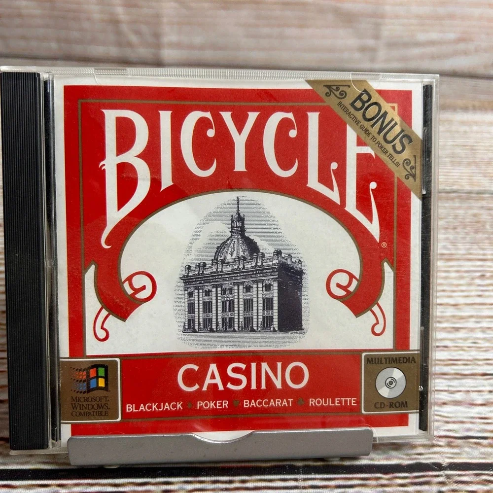 Bicycle Casino Swfte PC CD-ROM Windows 3.1 Poker Blackjack Baccarat 1995
